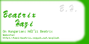 beatrix hazi business card